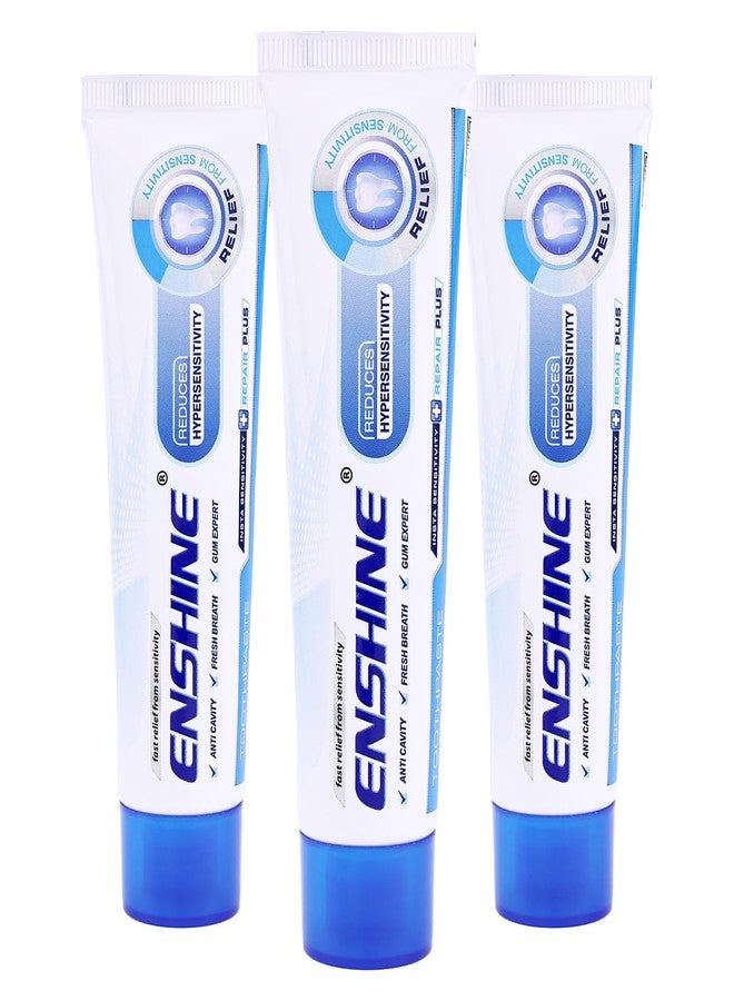 Enshine Insta Sensitivity Toothpaste | Natural Ingredients | Instant Relief | Long-Lasting Comfort | Prevents Cavities, Bad Breath, Plaque, Tartar Build-Up Pack of 3 (100g each) - Image 1